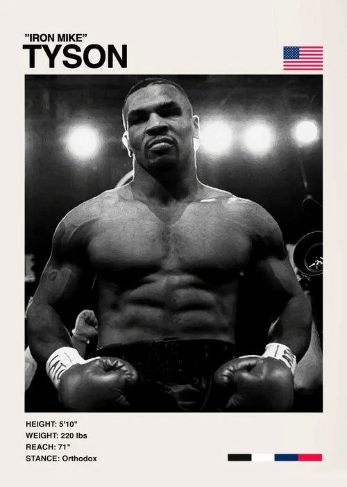 Mike Tyson Boxing Minimalist Wall Art Poster