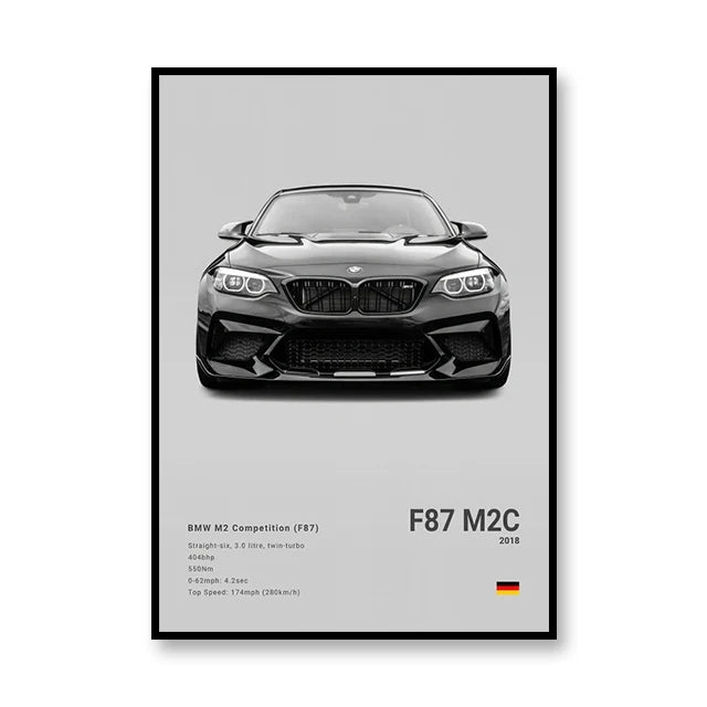BMW M2 Competition F87 Car Poster