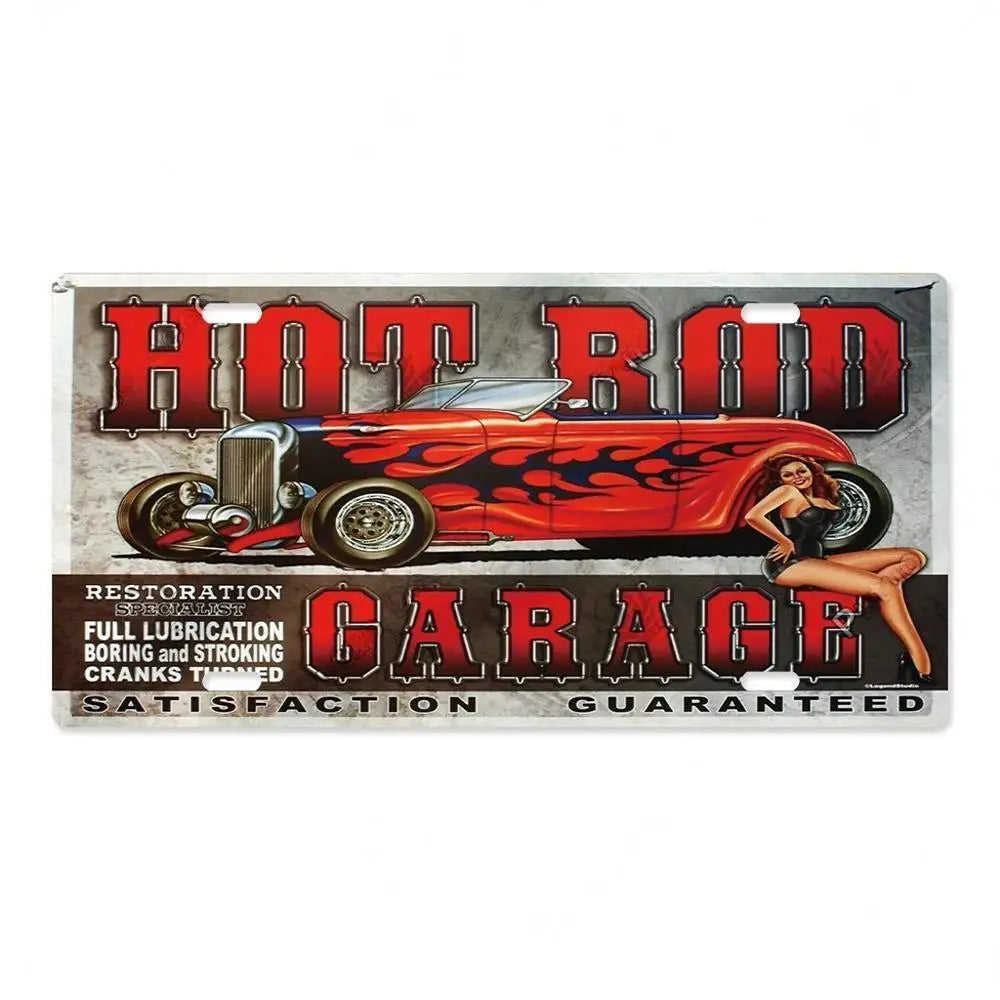 Hot Rod Garage Metal Sign Poster
