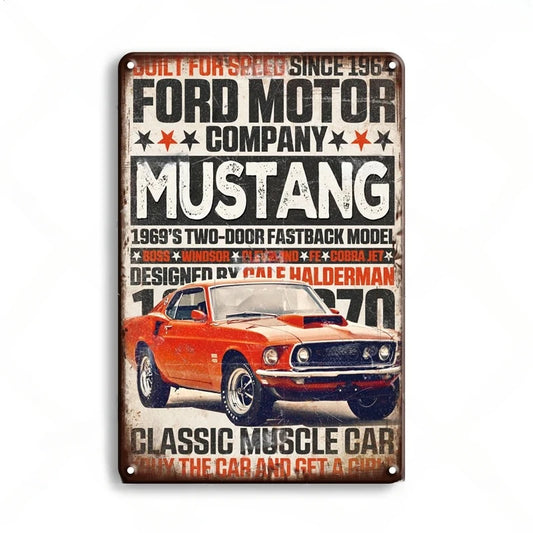 Ford Motor Company Mustang Vintage Ford Metal Sign Poster