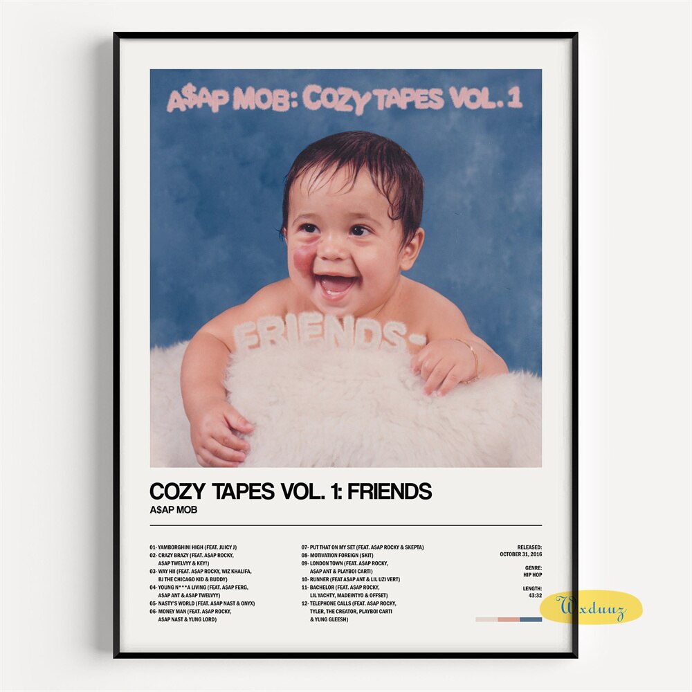 Asap Mob Cozy Tapes Vol. 1: Friends Minimalist Album Cover Poster