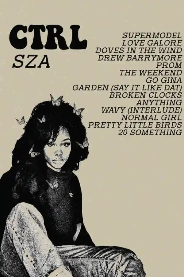 SZA CTRL Songs Wall Art Poster