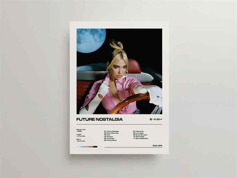 Dua Lipa Future Nostalgia Minimalist Album Cover Poster