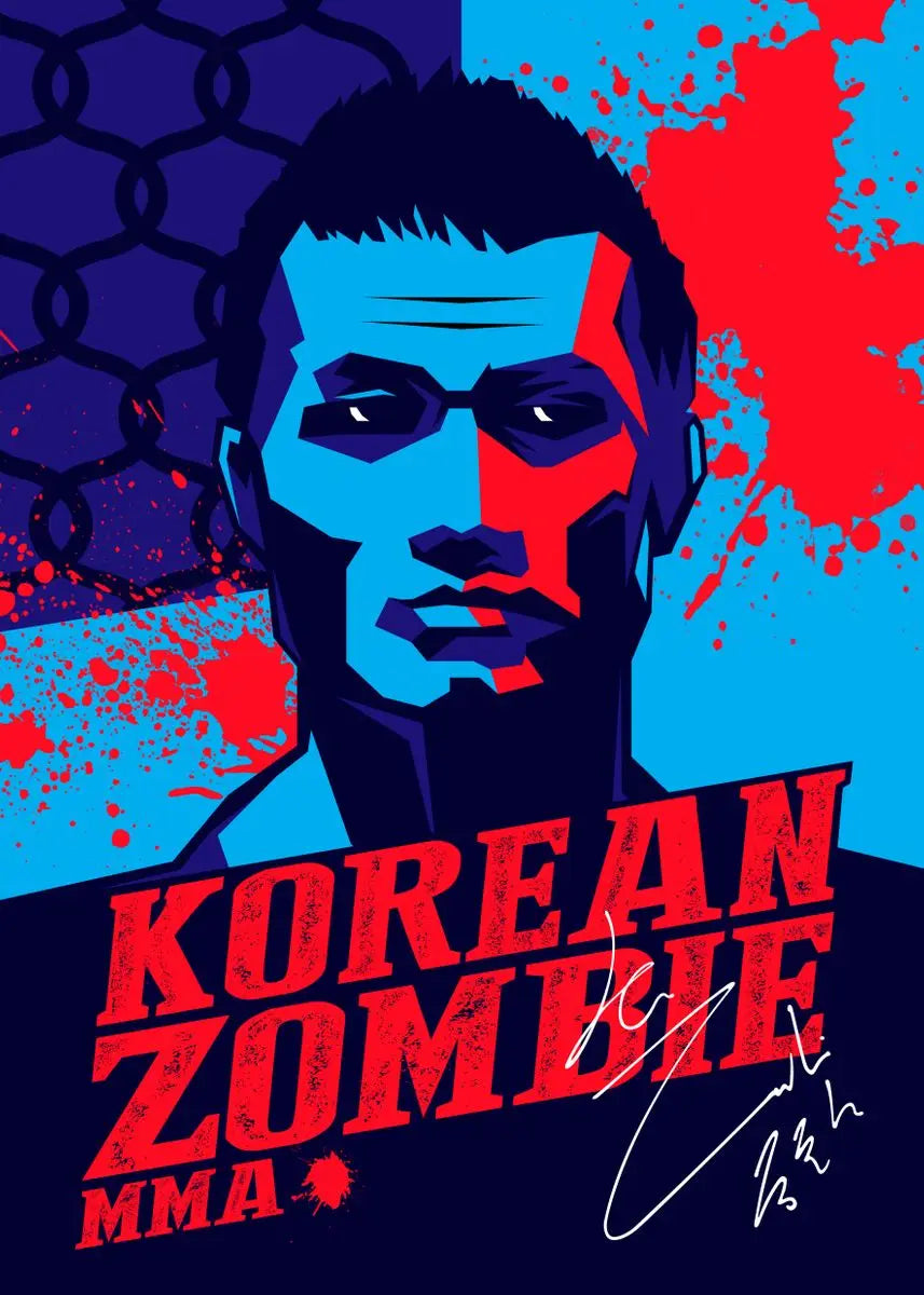 Korean Zombie Red Blue UFC Poster