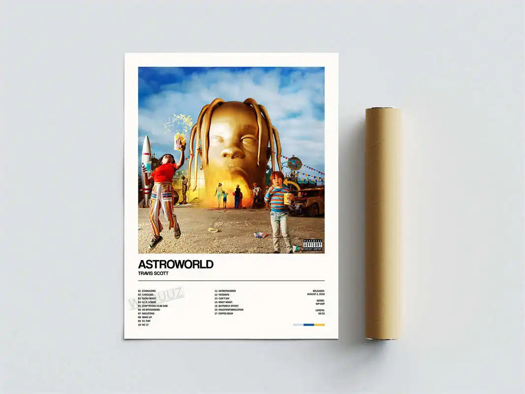 Travis Scott Astroworld Minimalist Album Cover Poster – Aesthetic