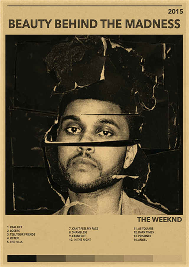 The Weeknd Beauty Behind The Madness Minimalist Album Poster