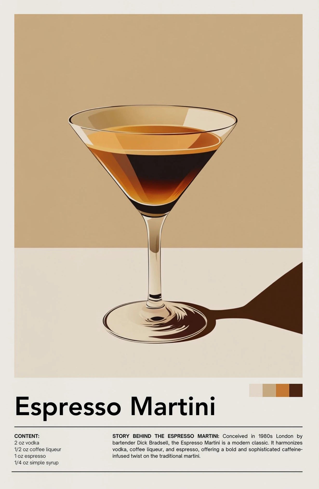 Espresso Martini Cocktail Bar Decor Poster