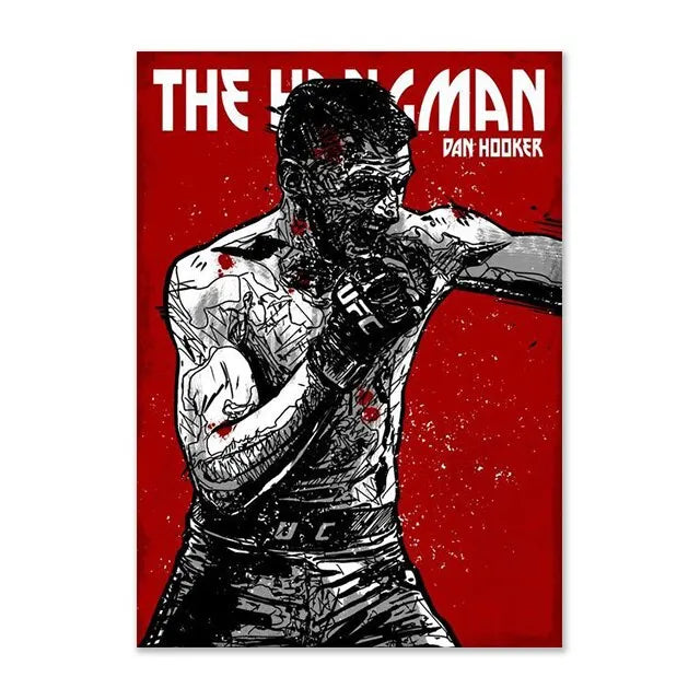Dan Hooker The Hangman Red Wall Art UFC Poster