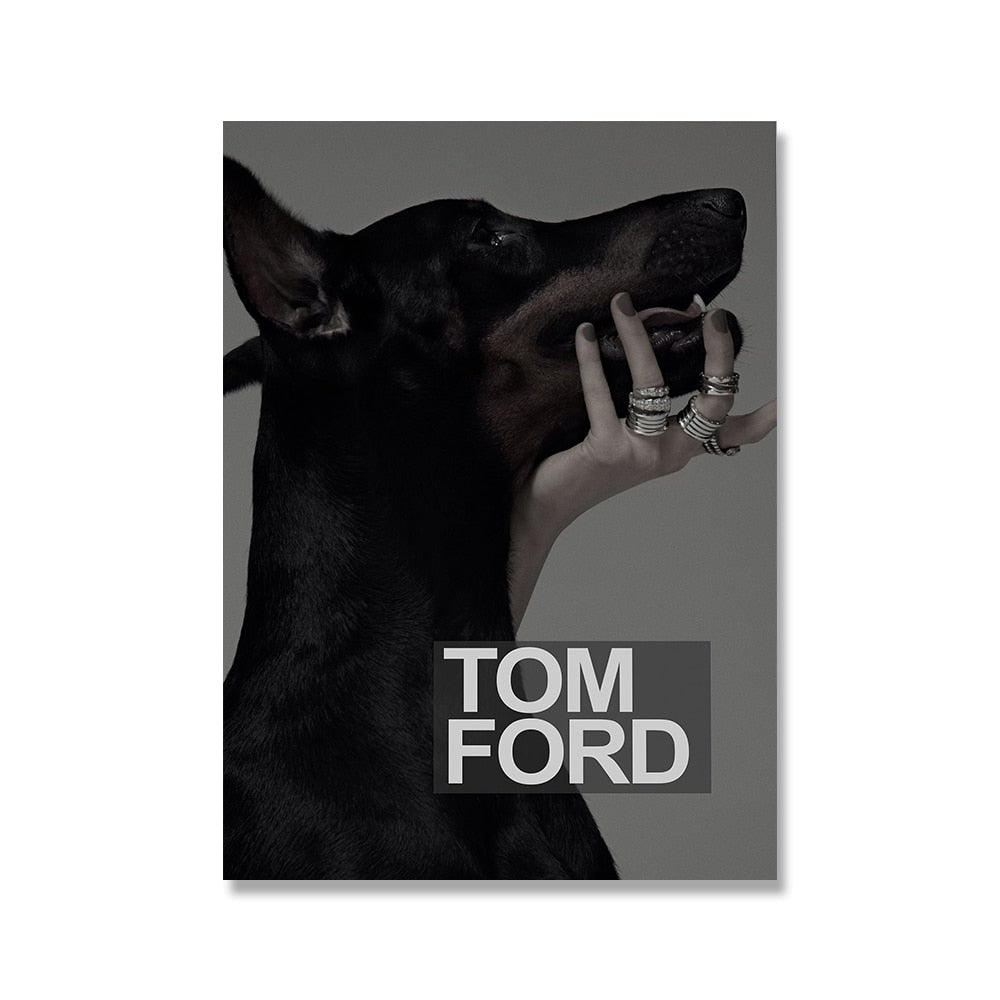 Tom Ford Brand Dog Luxury Wall Art Poster – Aesthetic Wall Decor