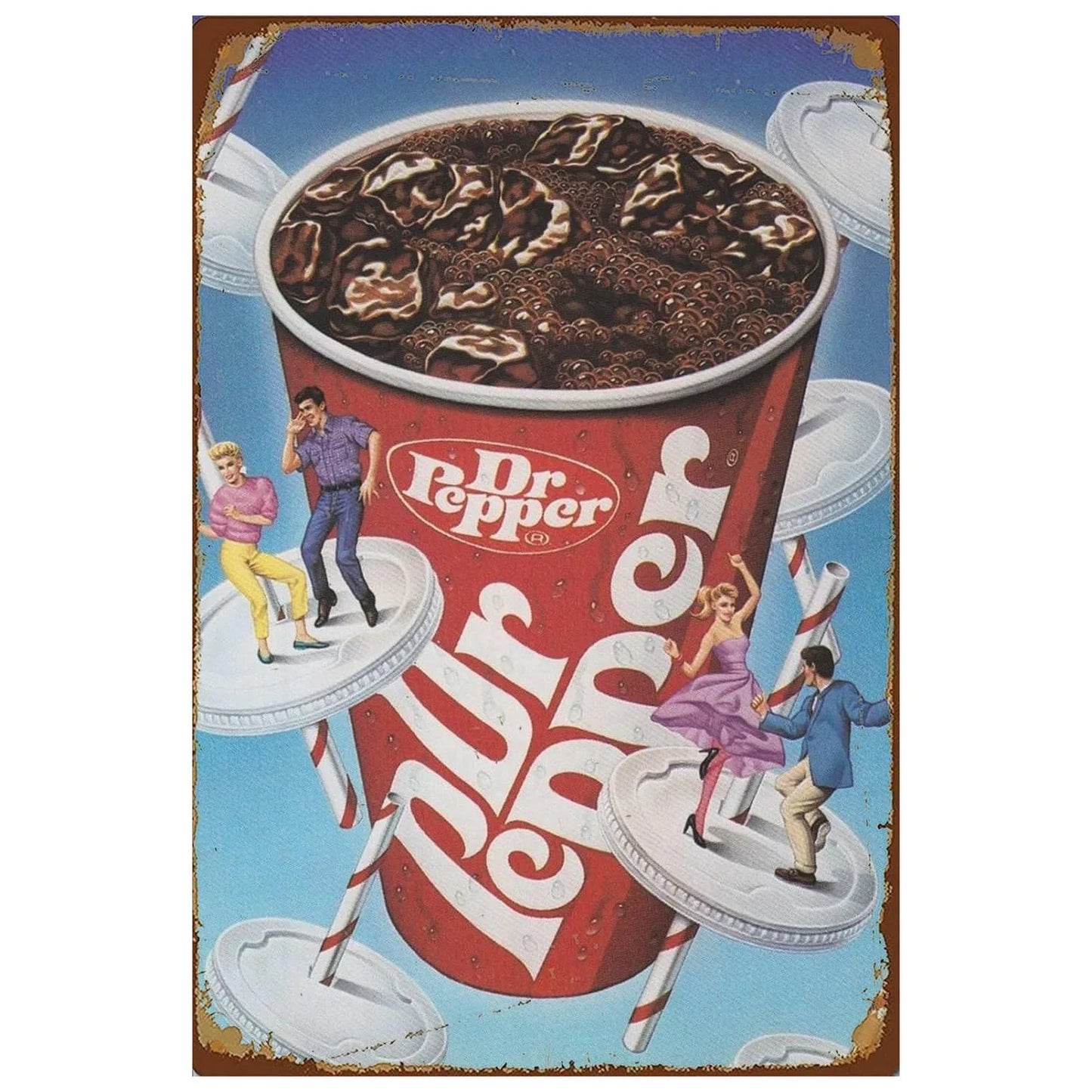 Dr. Pepper Vintage Ad Metal Sign Poster