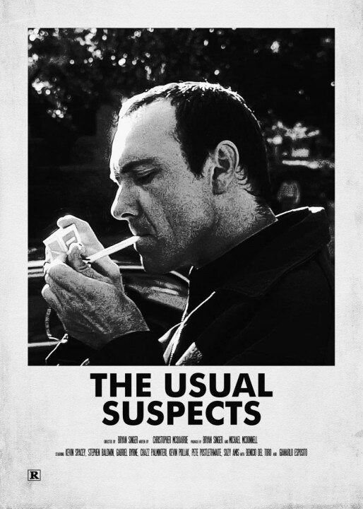 The Usual Suspects Kevin Spacey Black White Minimalist Poster