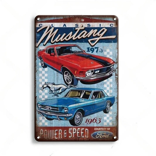 1972 and 1965 Mustang Vintage Ford Metal Sign Poster