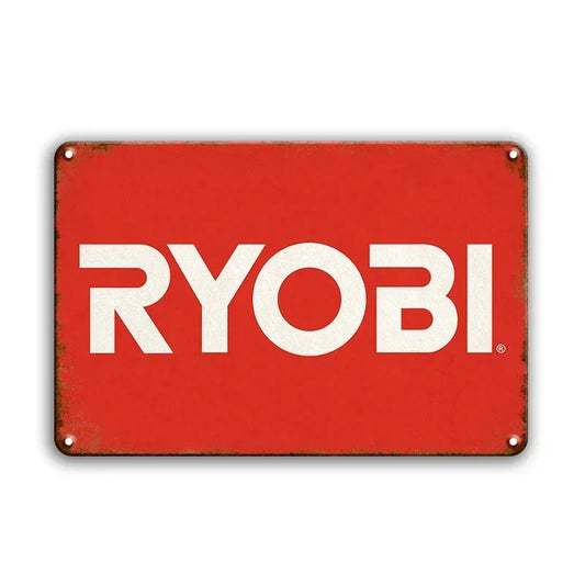Ryobi Tools Rustic Man Cave Garage Metal Sign Poster