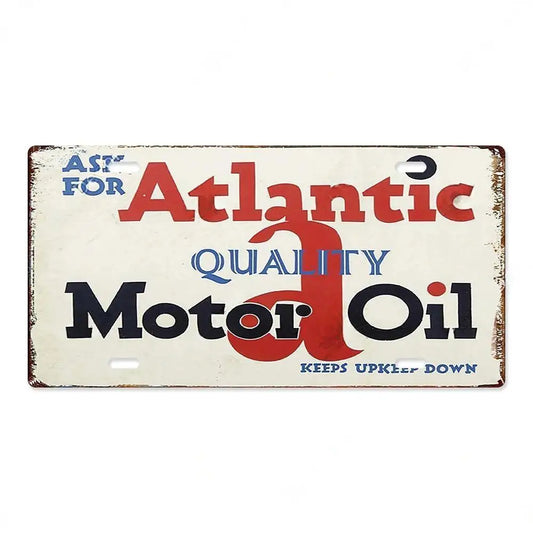 Atlantic Quality Motor Oil Garage Metal Sign Poster