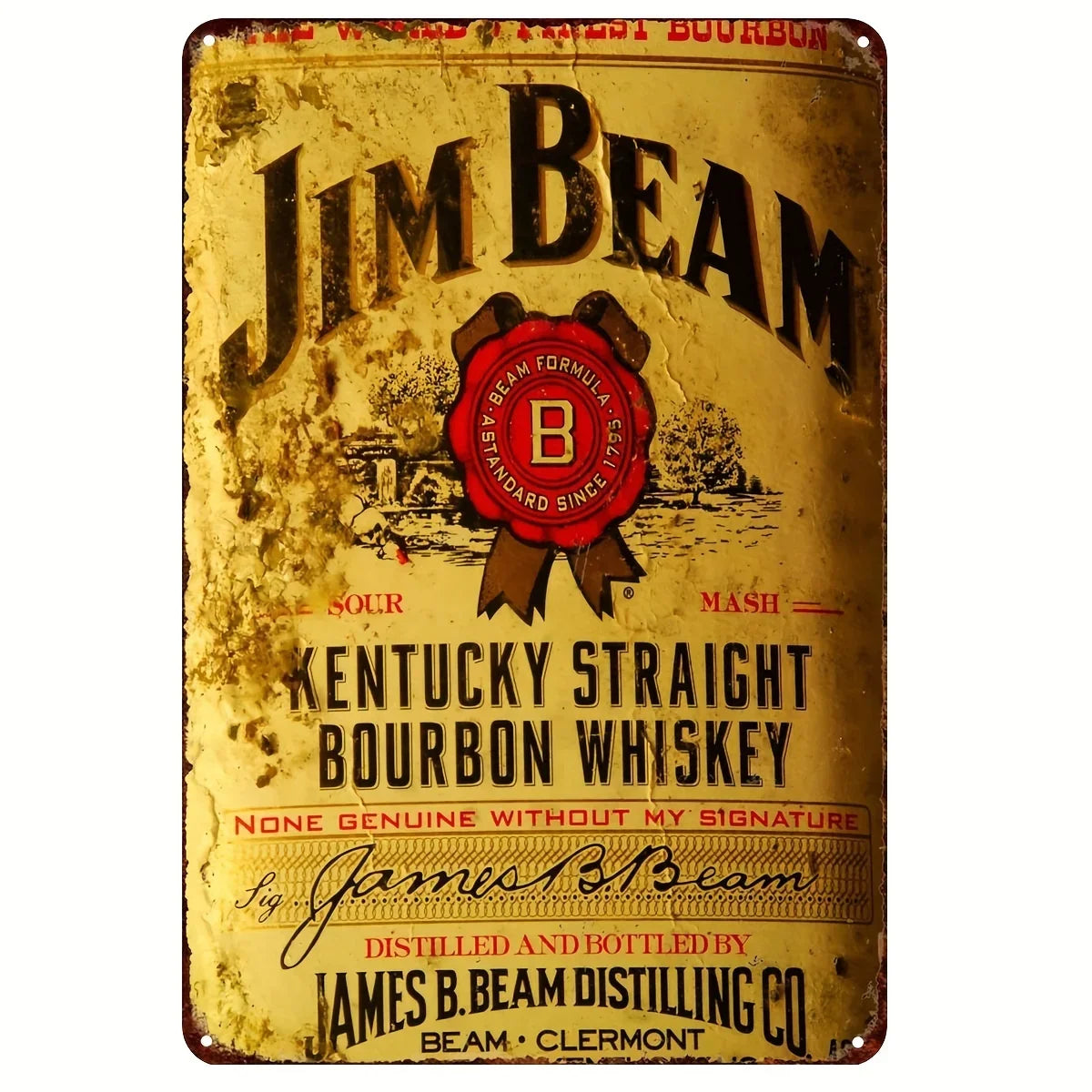 Jim Beam Kentucky Straight Bourbon Vintage Bar Metal Sign Poster