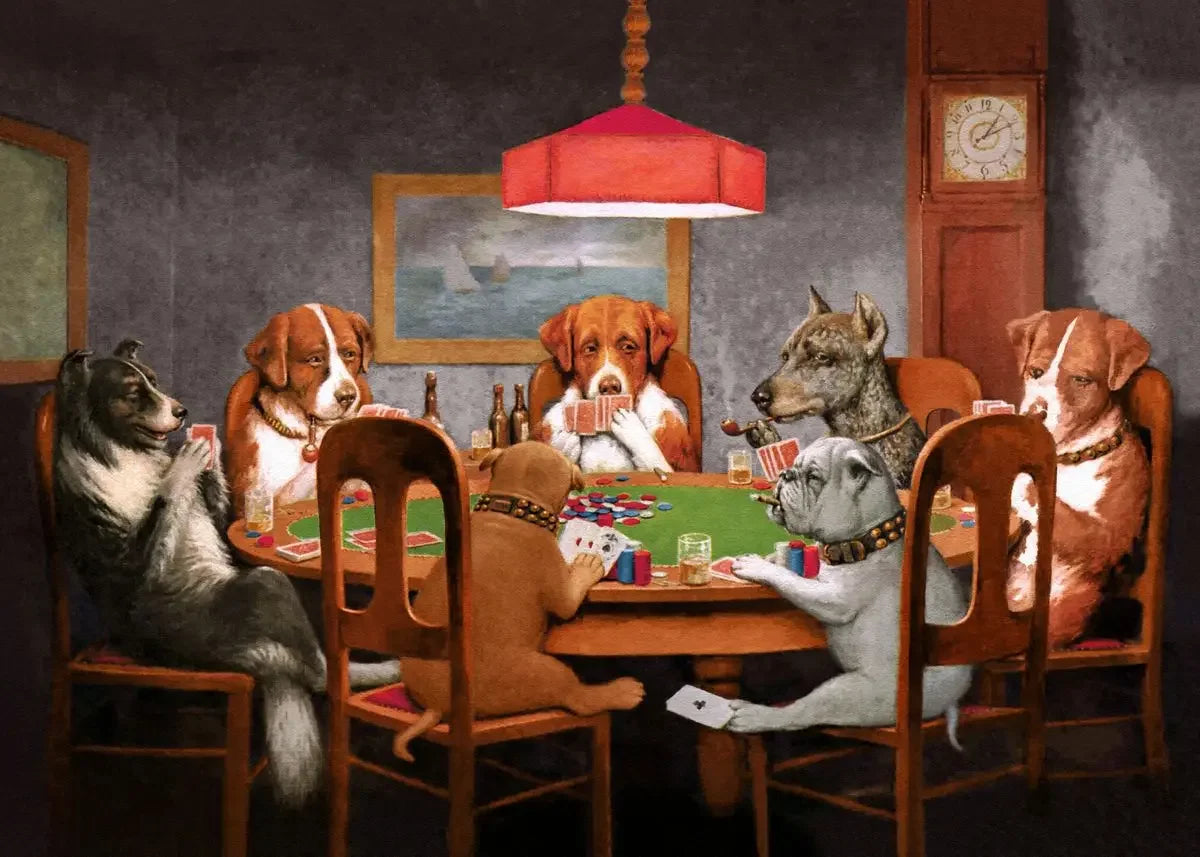 Dogs Playing Poker Painting Poster