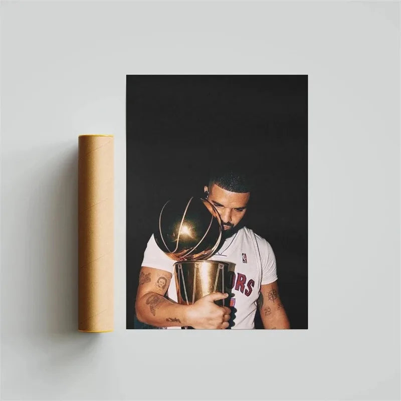 Drake Toronto Raptors Championship Trophy Poster