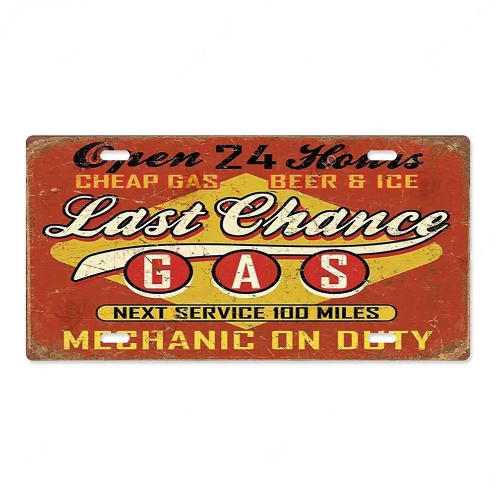 Open 24 Hours Garage Metal Sign Poster