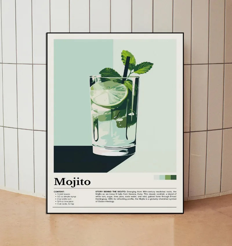 Mojito Cocktail Bar Decor Poster