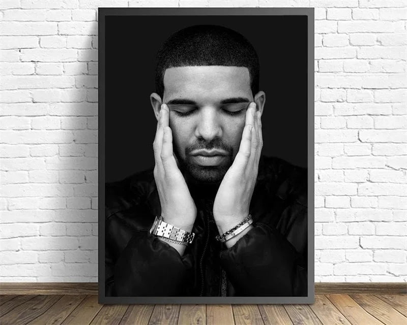 Drake Black and White Portrait Poster