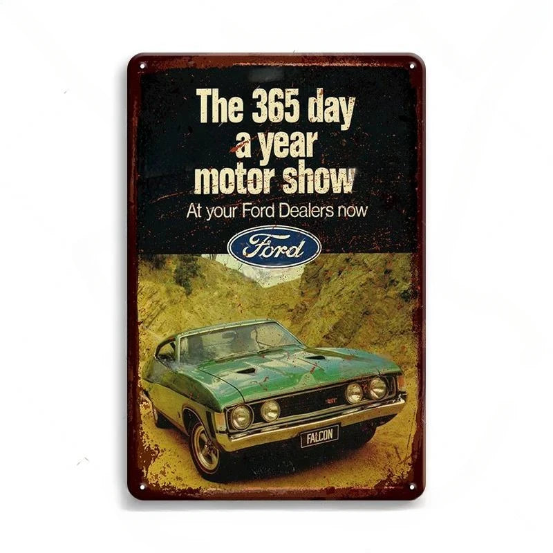 365 Day A Year Motor Show Vintage Ford Metal Sign Poster