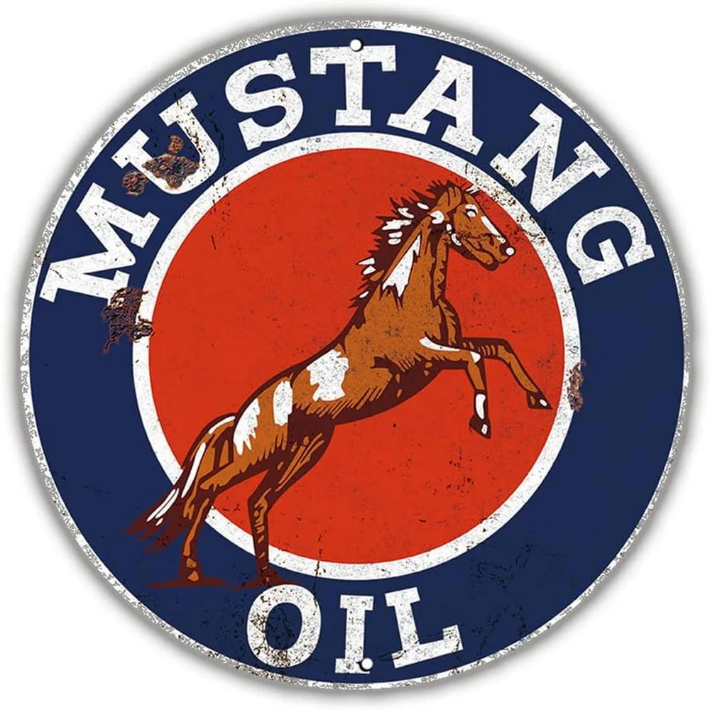 Mustang Oil Vintage Garage Metal Sign Poster