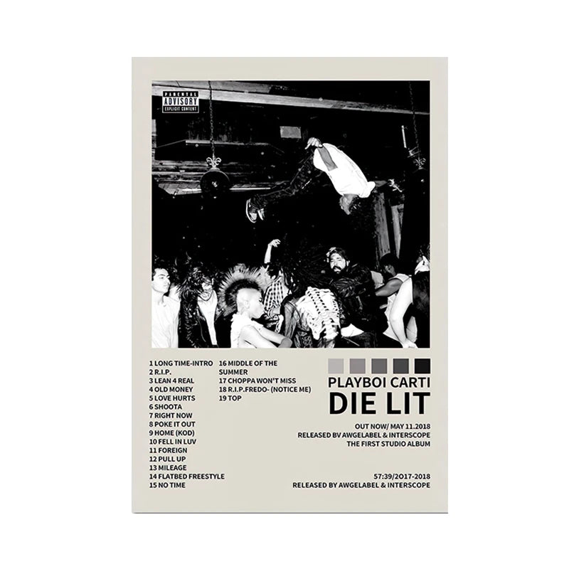 Playboi Carti Die Lit Album Wall Art Decor Poster – Aesthetic Wall
