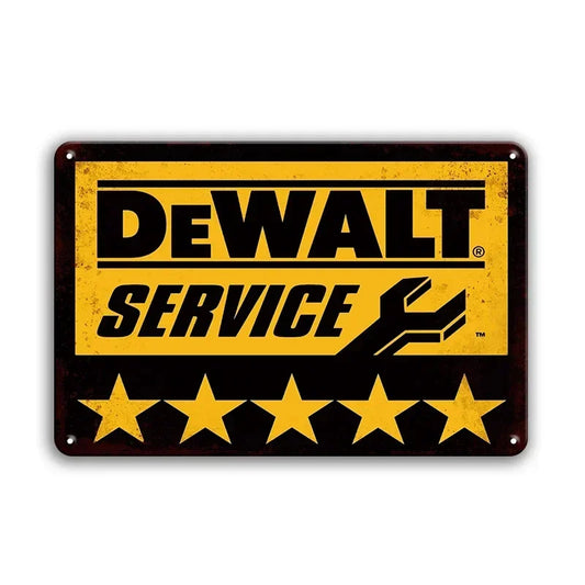 Dewalt Service Rustic Man Cave Garage Metal Sign Poster