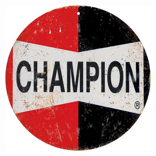 Champion Vintage Mechanic Shop Garage Decor Metal Sign Poster