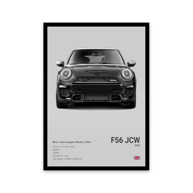 Mini John Cooper F56 JCW Car Poster