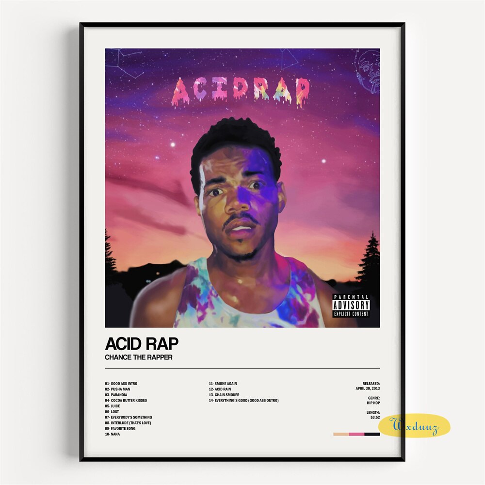 Chance The Rapper Acid Rap Minimalist Album Cover Poster