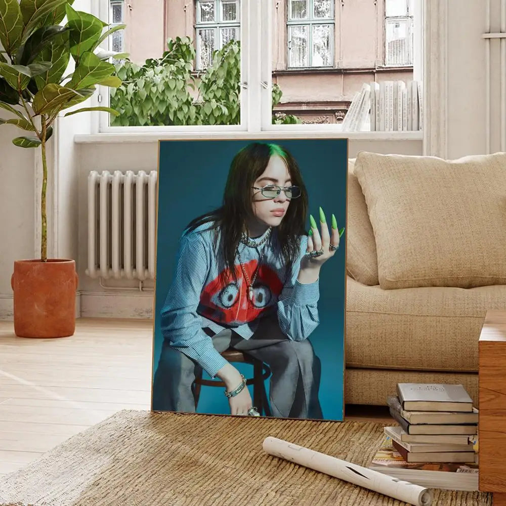Billie Eilish Green Nails Poster