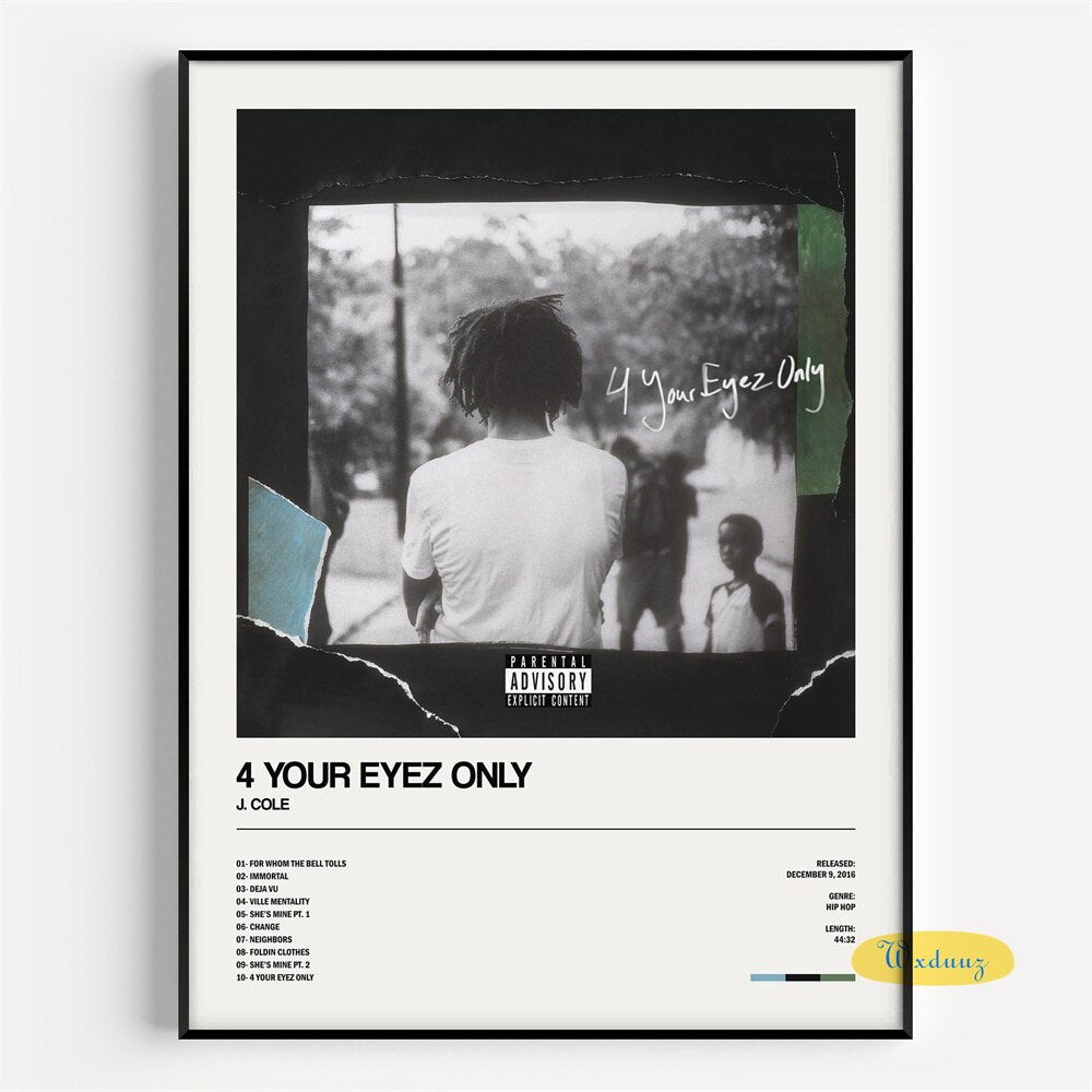 J. Cole 4 Your Eyez Only Minimalist Album Cover Poster