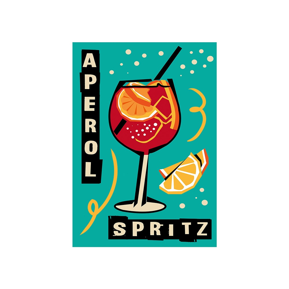 Aperol Spritz Cocktail Bar Art Poster