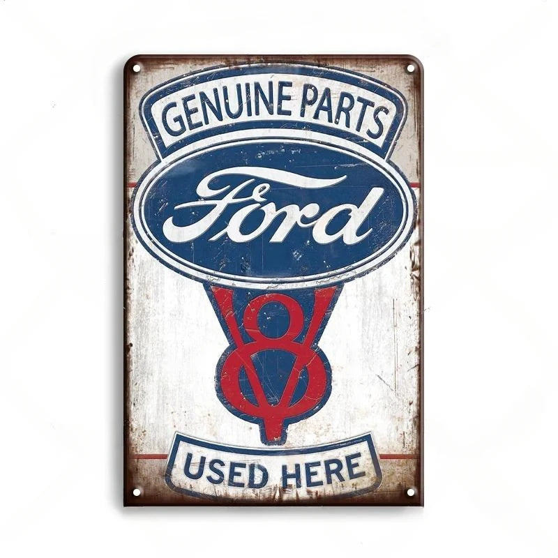 Genuine Ford Parts Used Here Vintage Ford Metal Sign Poster