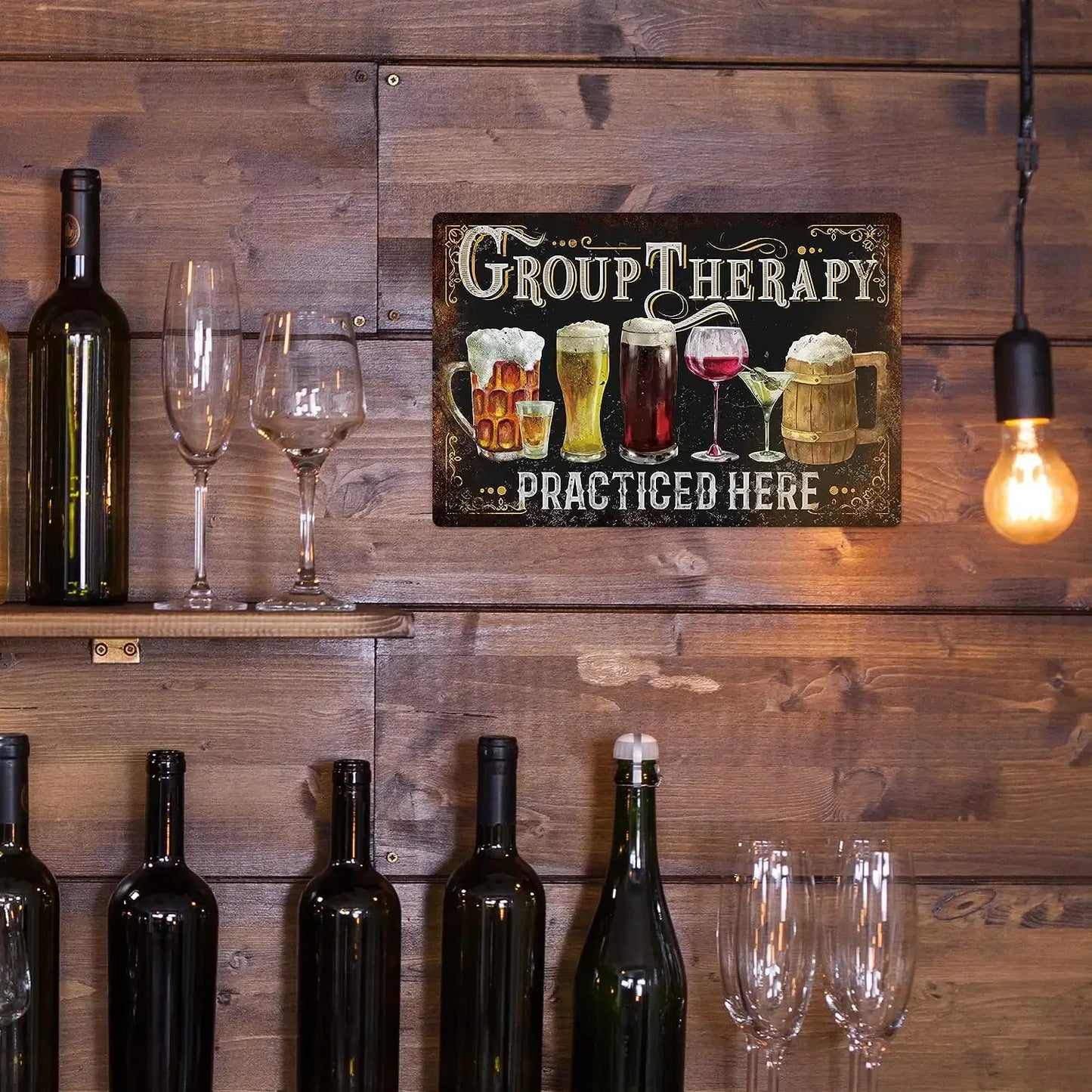 Funny Group Therapy Practiced Here Funny Bar Metal Sign Poster