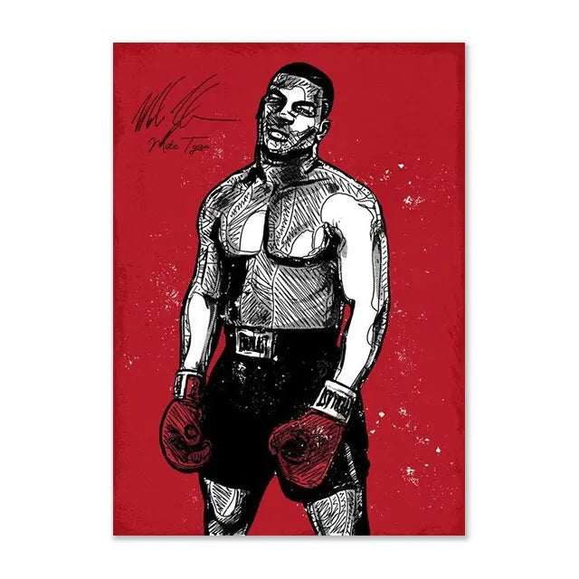 Mike Tyson Red Boxing Poster