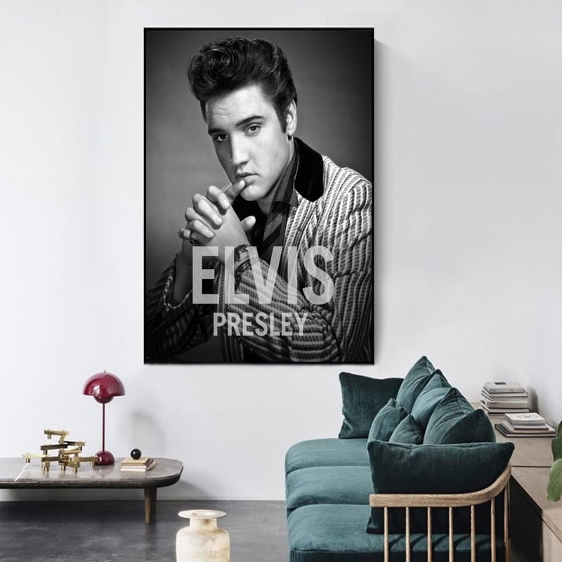Elvis Presley Rock Black White Poster