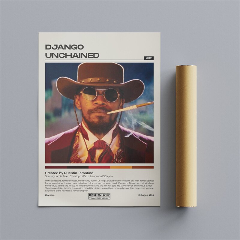 Django Unchained Jamie Foxx Minimalist Movie Poster