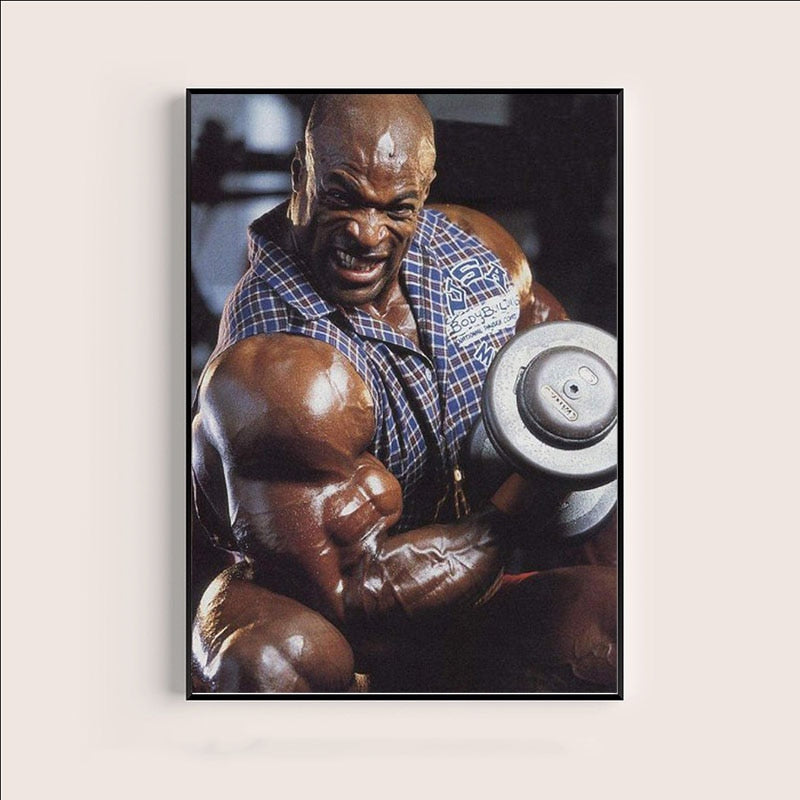 Ronnie Coleman Bicep Curl Gym Poster