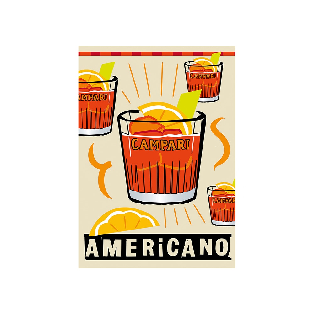Americano Cocktail Bar Art Poster