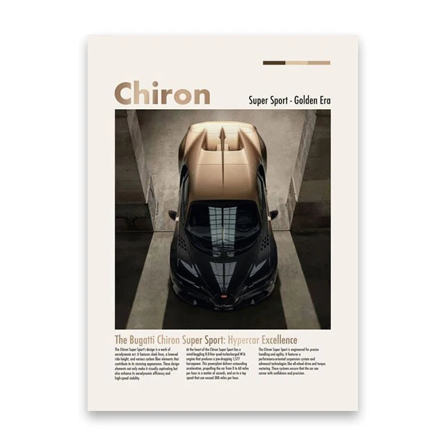 Bugatti Chiron Super-Sport Minimalist Car Poster