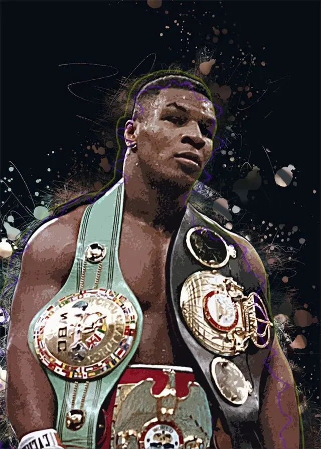 Young Mike Tyson Painting Boxing Poster