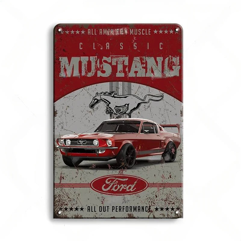 Classic Mustang Vintage Ford Metal Sign Poster