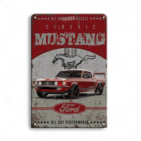 Classic Mustang Vintage Ford Metal Sign Poster