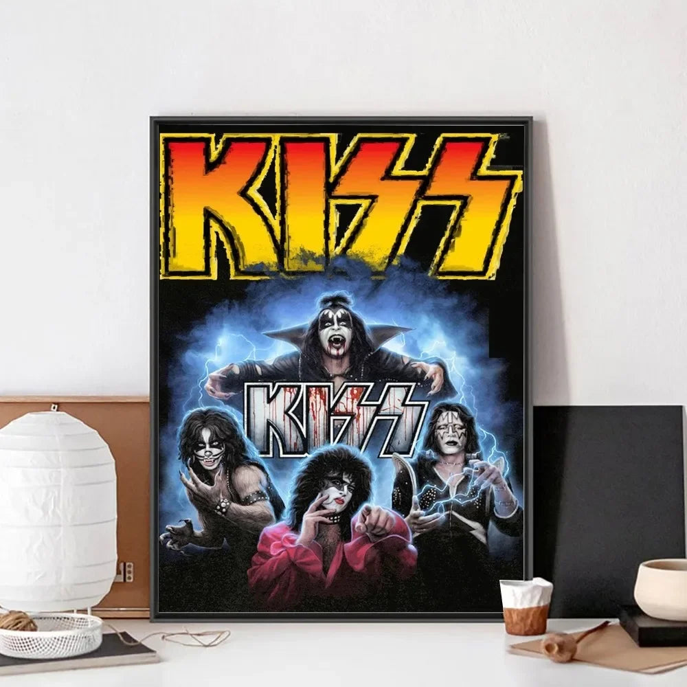 Kiss Band 1980s Rock Wall Art Poster