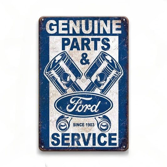 Genuine Parts Service Vintage Ford Metal Sign Poster