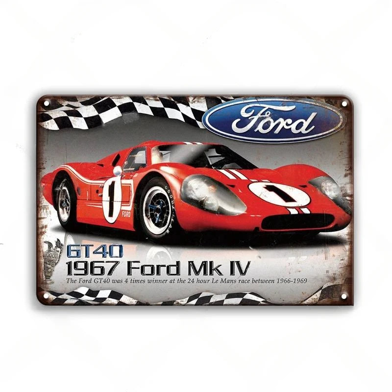 1967 Ford MK IV Vintage Ford Metal Sign Poster