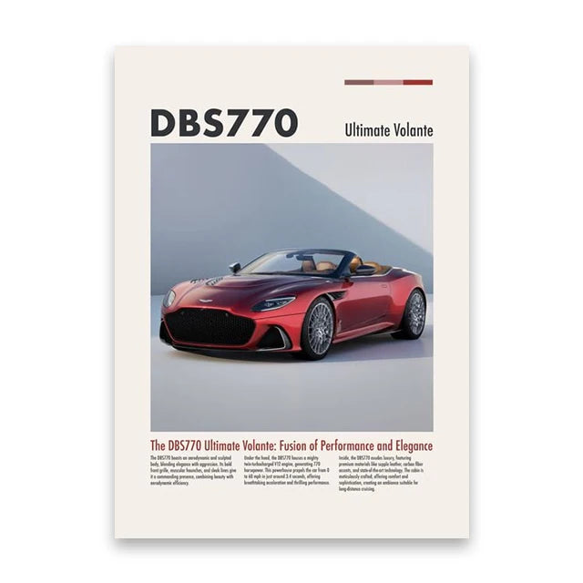 Aston Martin DBS770 Ultimate Volante Minimalist Car Poster