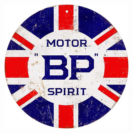 BP Motor Spirit Vintage Mechanic Shop Garage Decor Metal Sign Poster